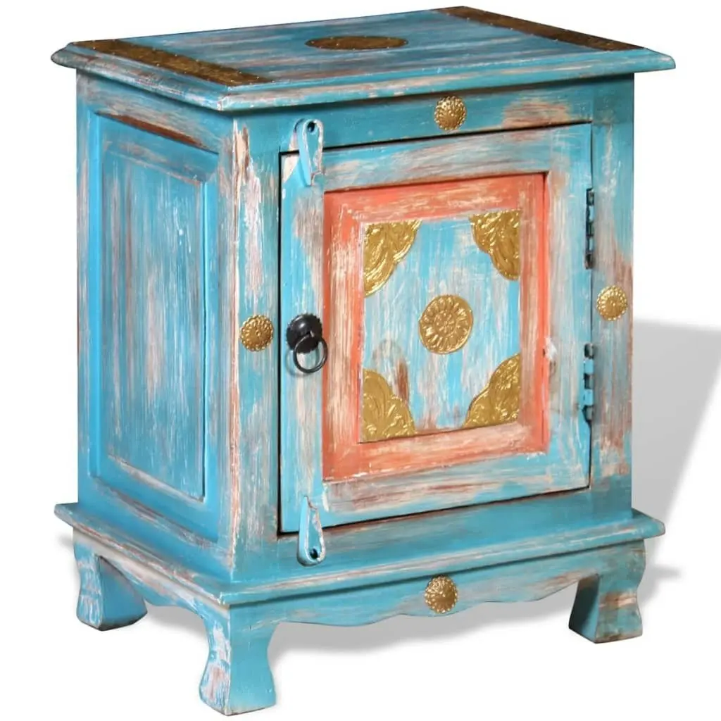 Nightstand Solid Mango Wood Blue 243970