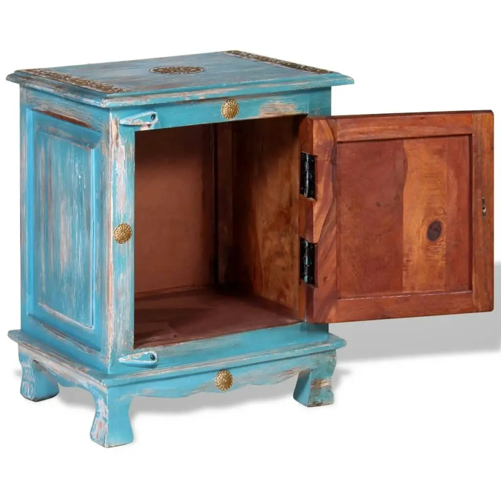 Nightstand Solid Mango Wood Blue 243970