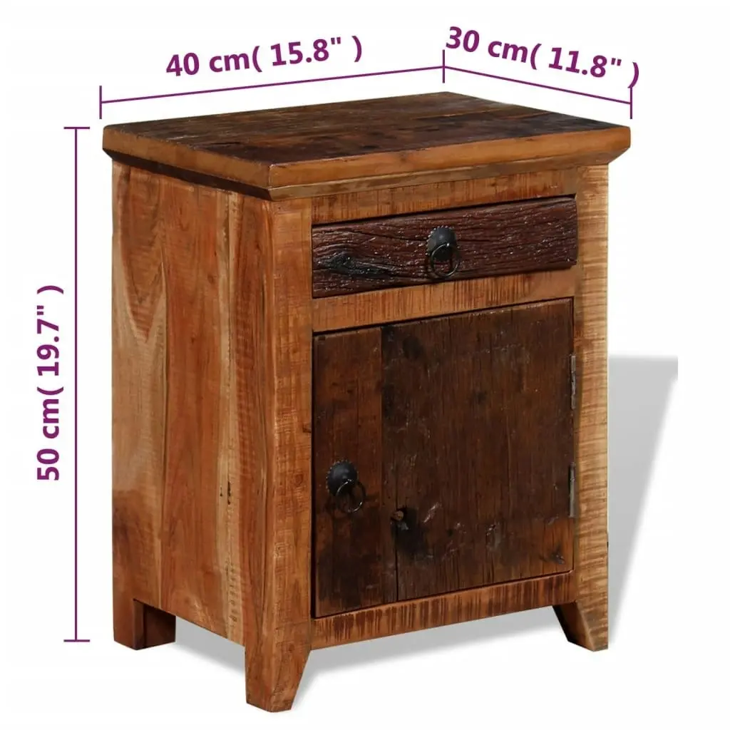 Nightstand Solid Acacia Reclaimed Wood 243968