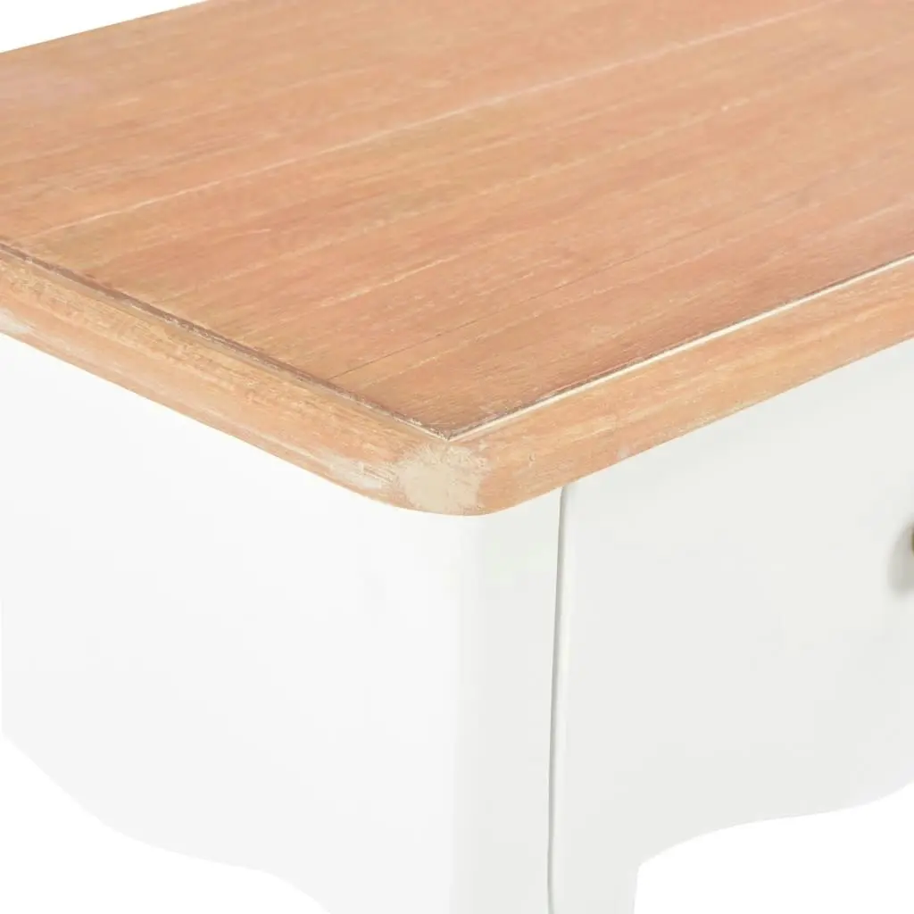 Nightstand White and Brown 40x30x50 cm Solid Pine Wood 280006