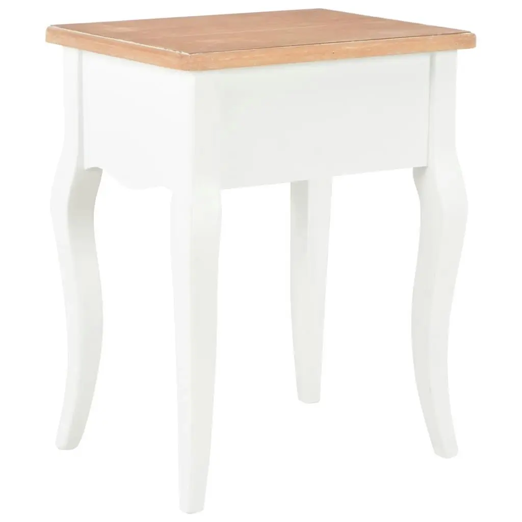 Nightstand White and Brown 40x30x50 cm Solid Pine Wood 280006