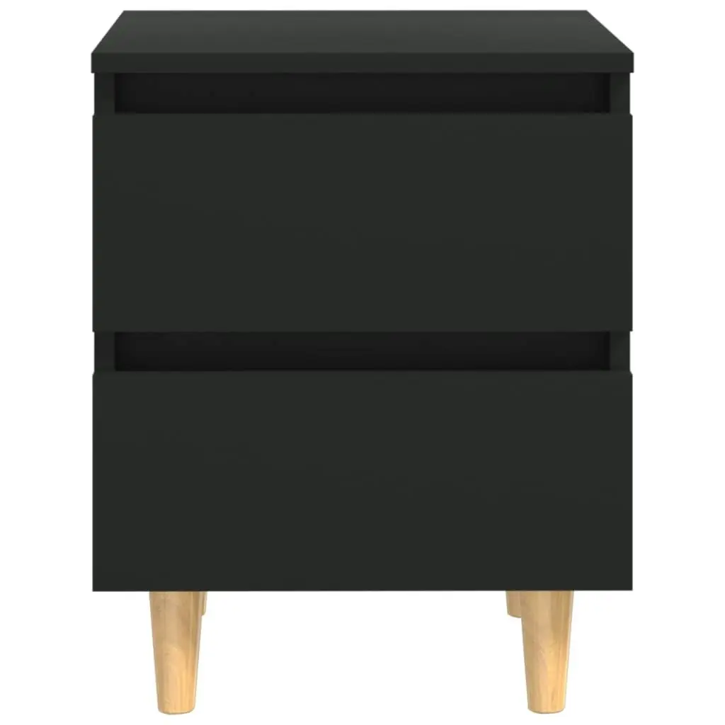 Bed Cabinets with Solid Pinewood Legs 2 pcs Black 40x35x50 cm 805854