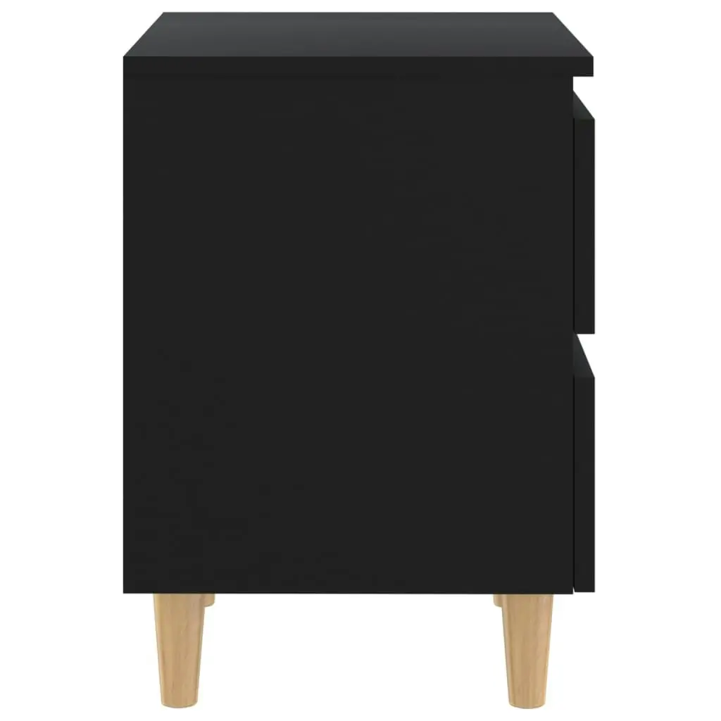 Bed Cabinets with Solid Pinewood Legs 2 pcs Black 40x35x50 cm 805854