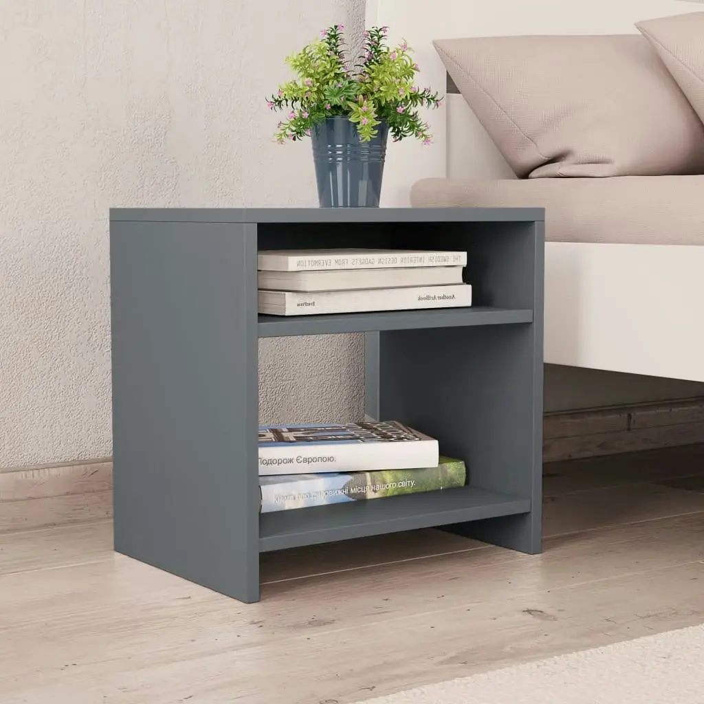 Bedside Cabinets 2 pcs Grey 40x30x40 cm Engineered Wood 800014