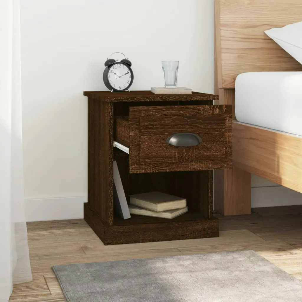 Bedside Cabinets 2 pcs Brown Oak 39x39x47.5 cm Engineered Wood 816143