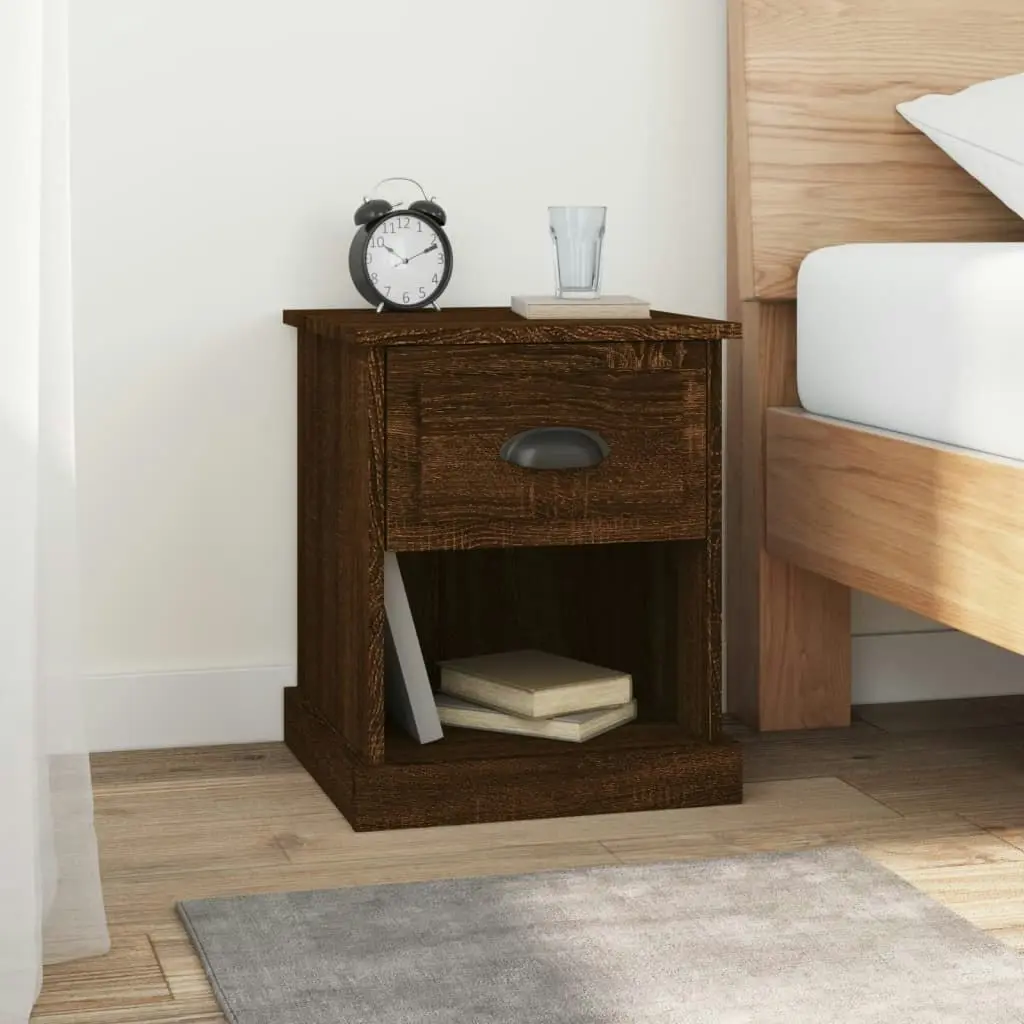 Bedside Cabinets 2 pcs Brown Oak 39x39x47.5 cm Engineered Wood 816143