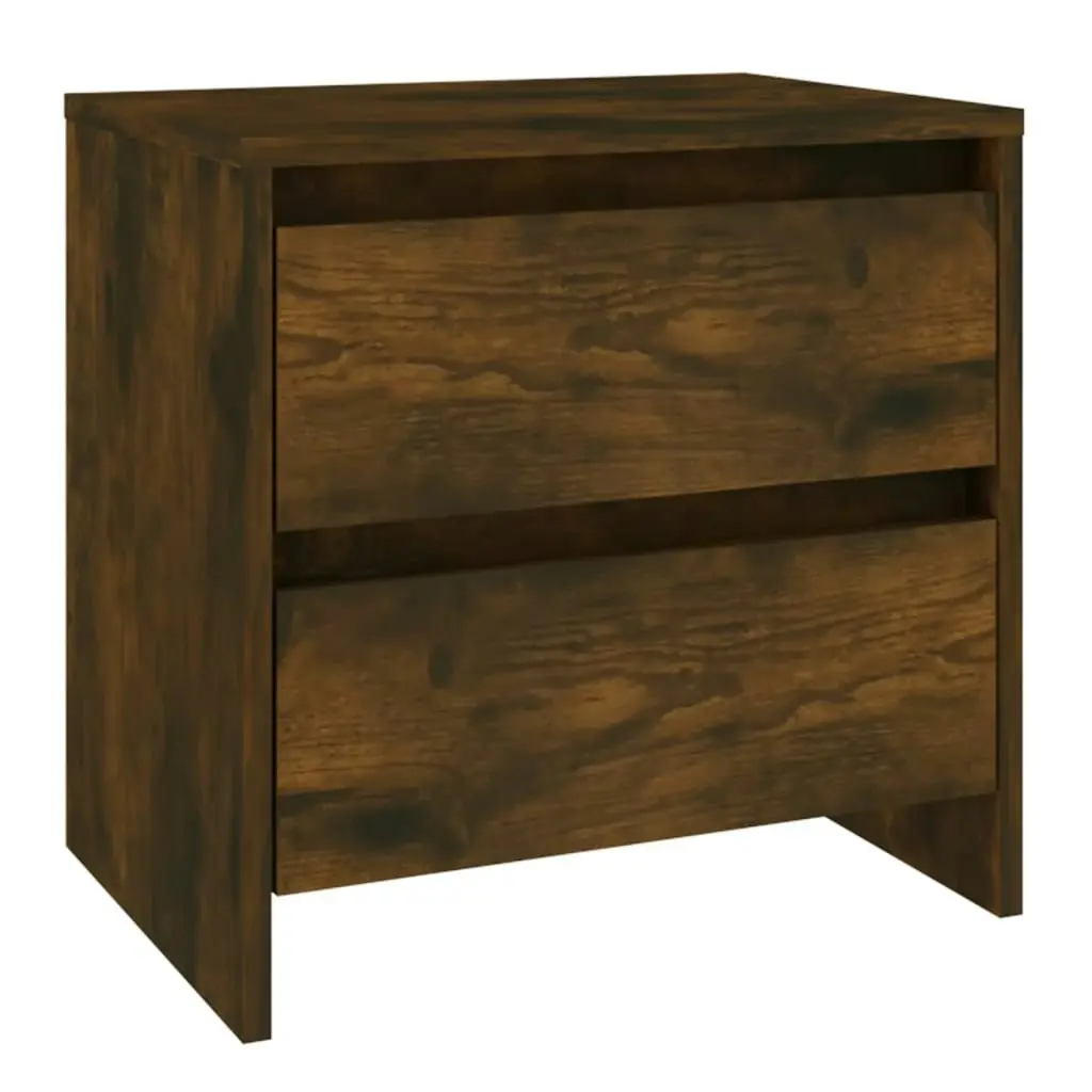 Bedside Cabinets 2 pcs Smoked Oak 45x34.5x44.5 cm Engineered Wood 813039