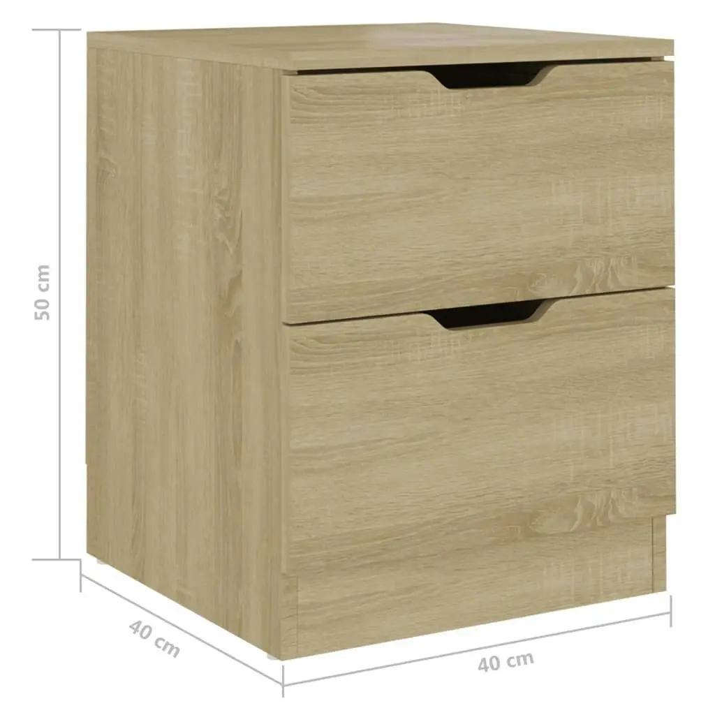 Bedside Cabinets 2 pcs Sonoma Oak 40x40x50 cm Engineered Wood 326730