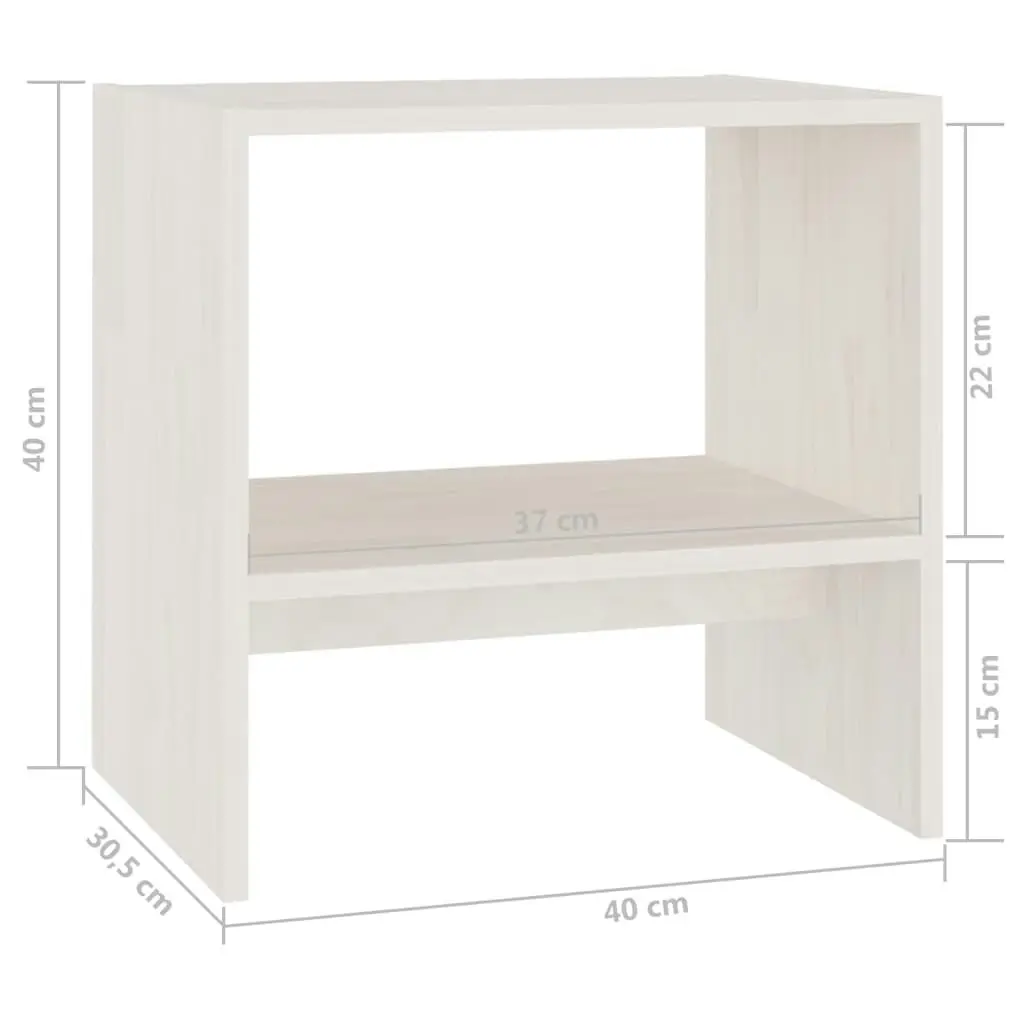 Bedside Cabinets 2 pcs White 40x30.5x40 cm Solid Pinewood 808056