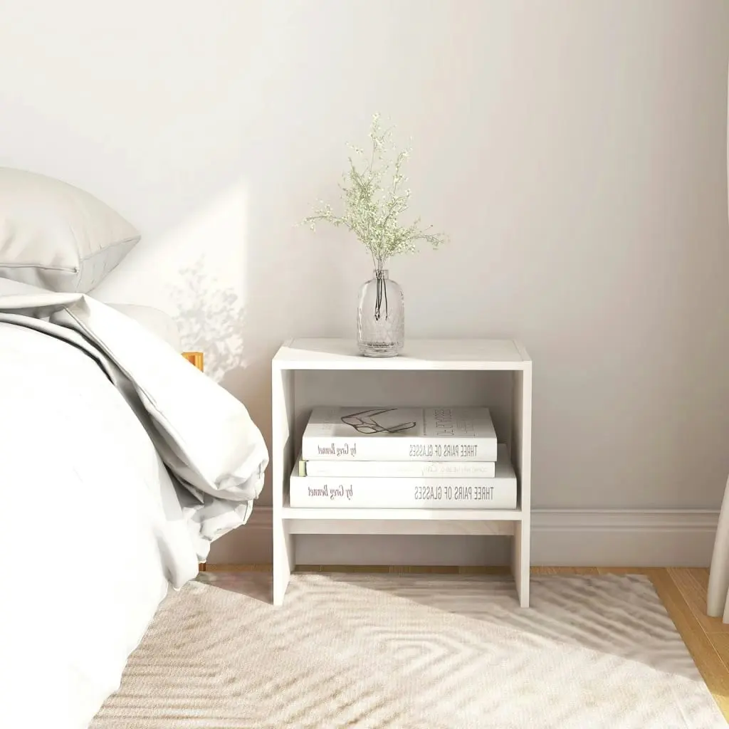 Bedside Cabinets 2 pcs White 40x30.5x40 cm Solid Pinewood 808056