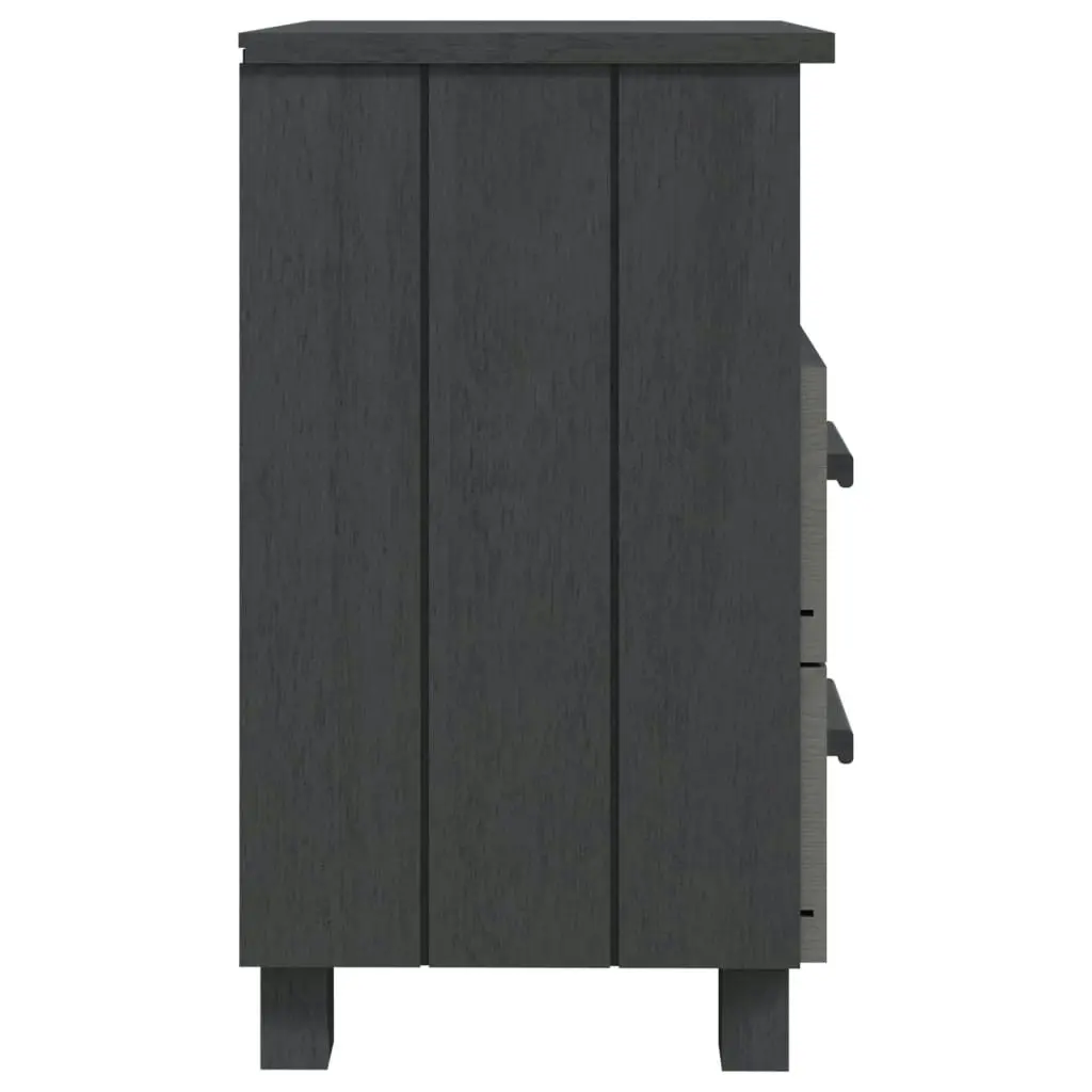 Bedside Cabinets"HAMAR"2 pcs Dark Grey 40x35x62 cm Solid Wood 340418