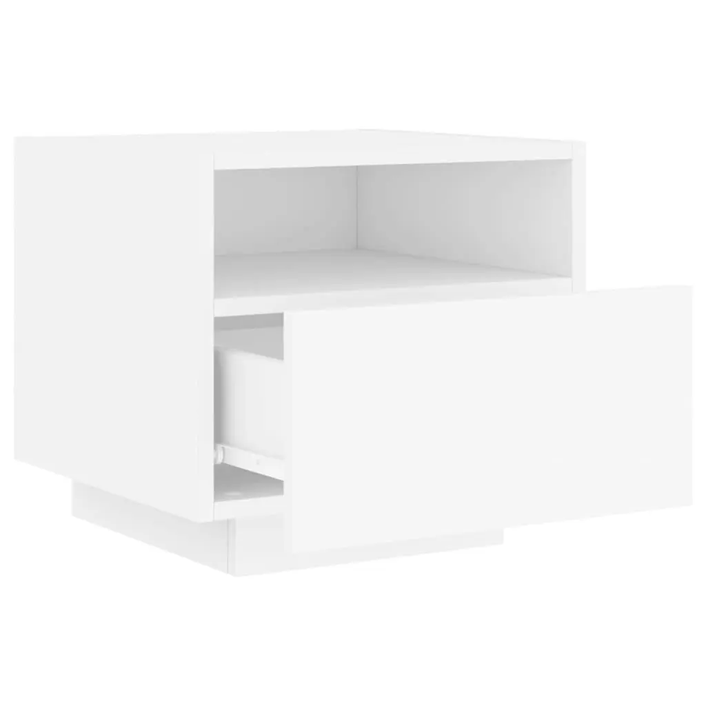 Bedside Cabinets with LED Lights 2 pcs White 40x39x37 cm 836799