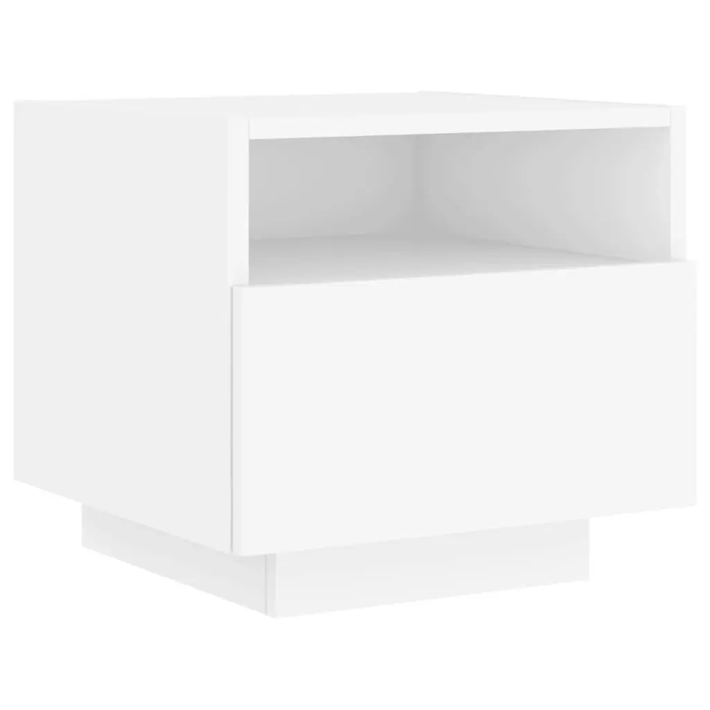 Bedside Cabinets with LED Lights 2 pcs White 40x39x37 cm 836799