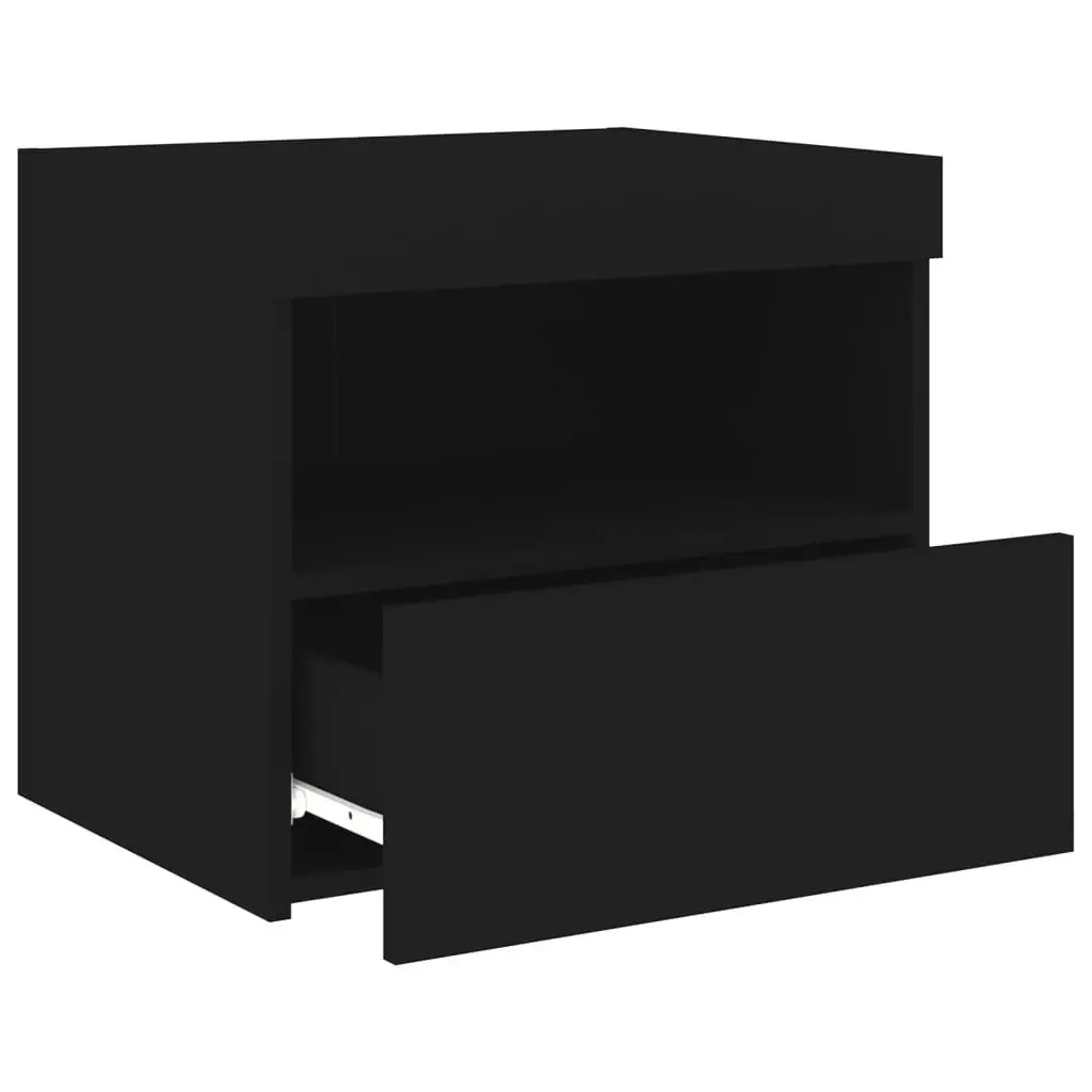 Bedside Cabinets with LED Lights 2 pcs Black 50x40x45 cm 836766