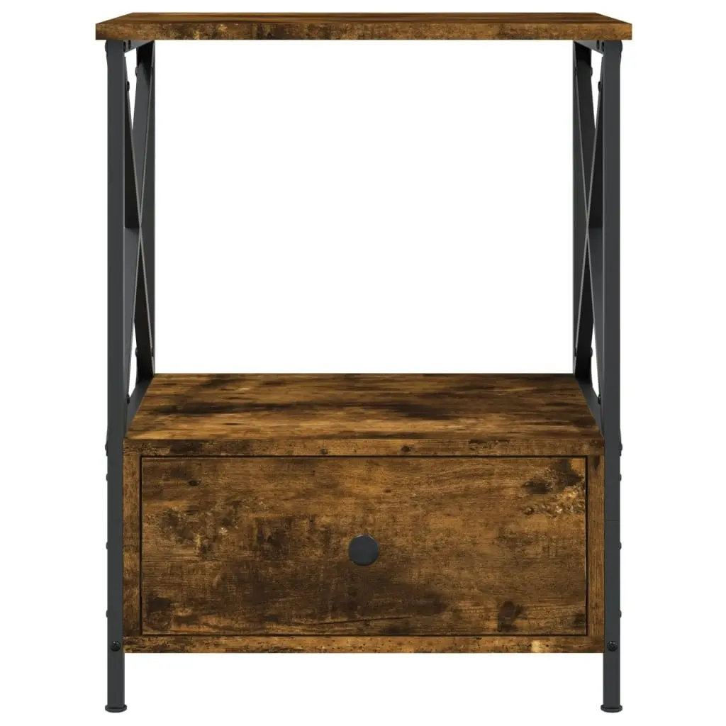 Bedside Table Smoked Oak 50x41x65 cm Engineered Wood 826087