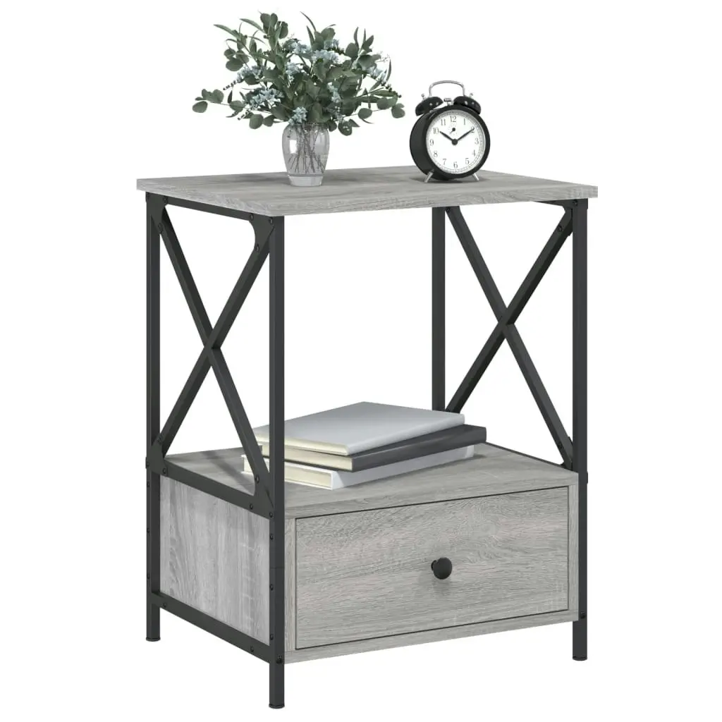 Bedside Table Grey Sonoma 50x41x65 cm Engineered Wood 826089