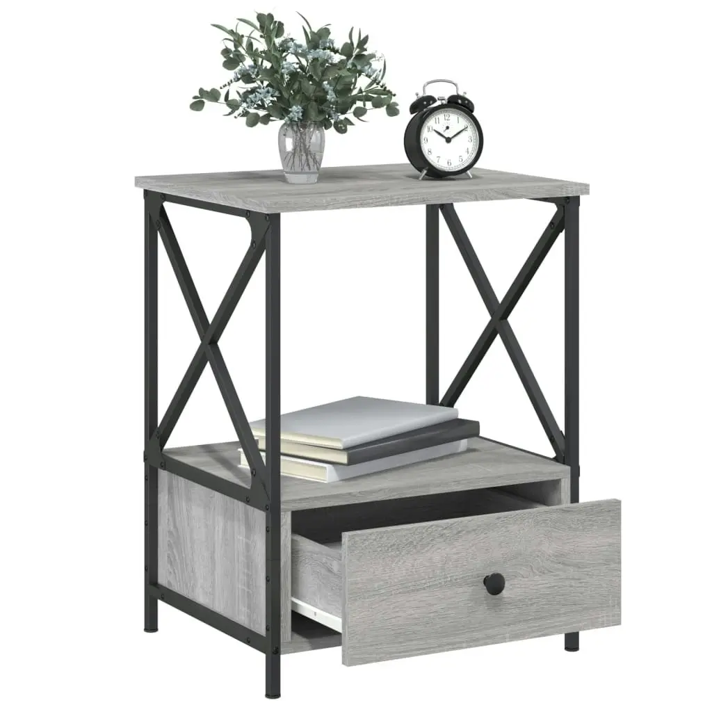 Bedside Table Grey Sonoma 50x41x65 cm Engineered Wood 826089