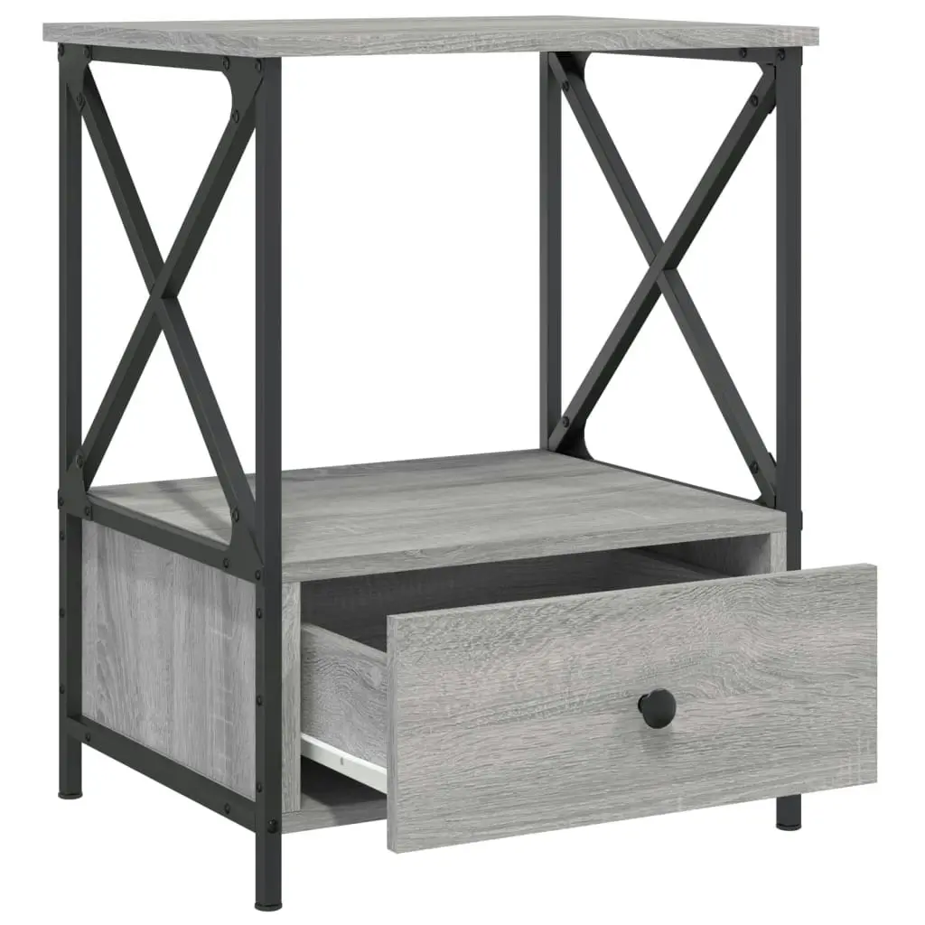 Bedside Table Grey Sonoma 50x41x65 cm Engineered Wood 826089