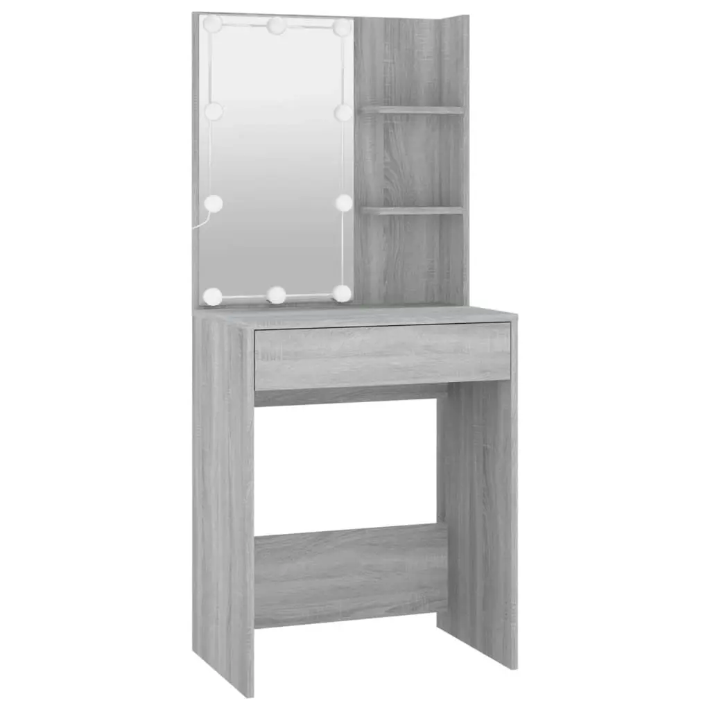 Dressing Table with LED Grey Sonoma 60x40x140 cm 820443