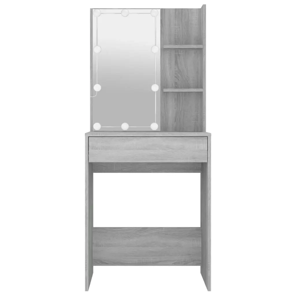 Dressing Table with LED Grey Sonoma 60x40x140 cm 820443