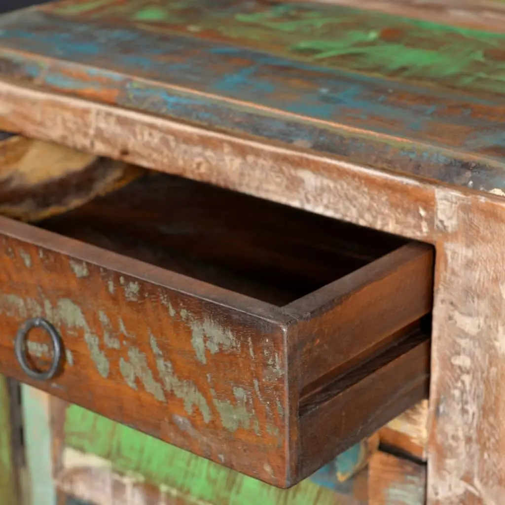 End Table with 1 Drawer 1 Door Reclaimed Wood 240950