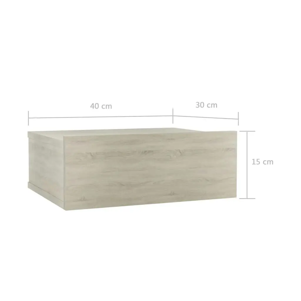 Floating Nightstand Sonoma Oak 40x30x15 cm Engineered Wood 800312