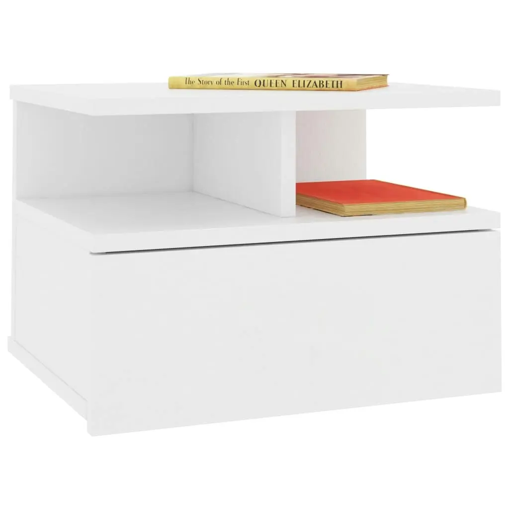 Floating Nightstand White 40x31x27 cm Engineered Wood 800405