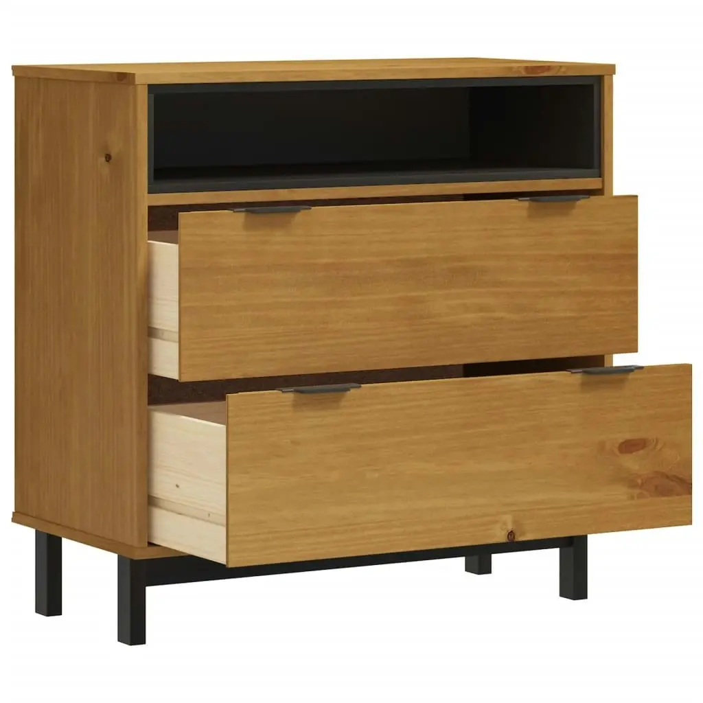 Drawer Cabinet FLAM 80x40x80 cm Solid Wood Pine 357815