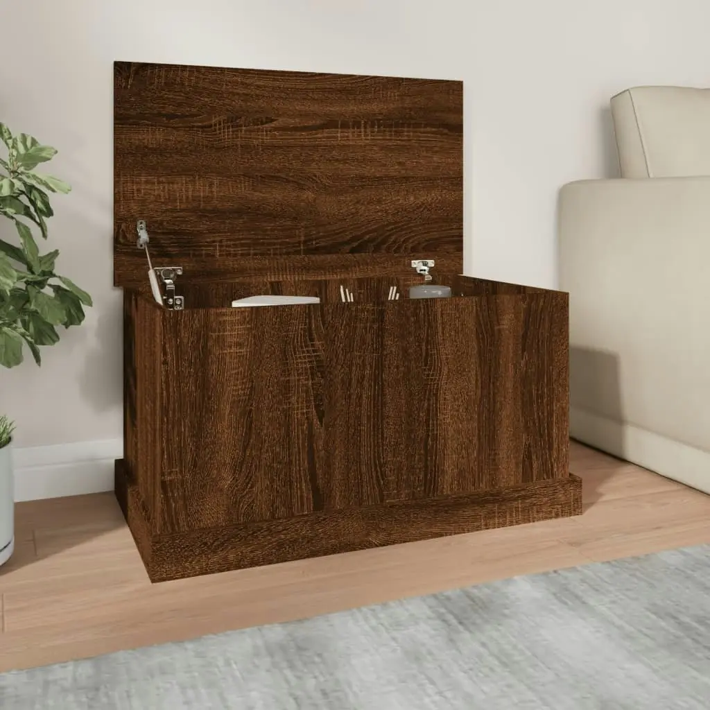 Storage Box Brown Oak 70x40x38 cm Engineered Wood 816511