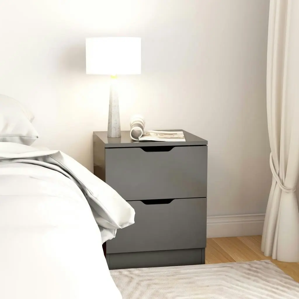 Bedside Cabinet Grey 40x40x50 cm Engineered Wood 326727