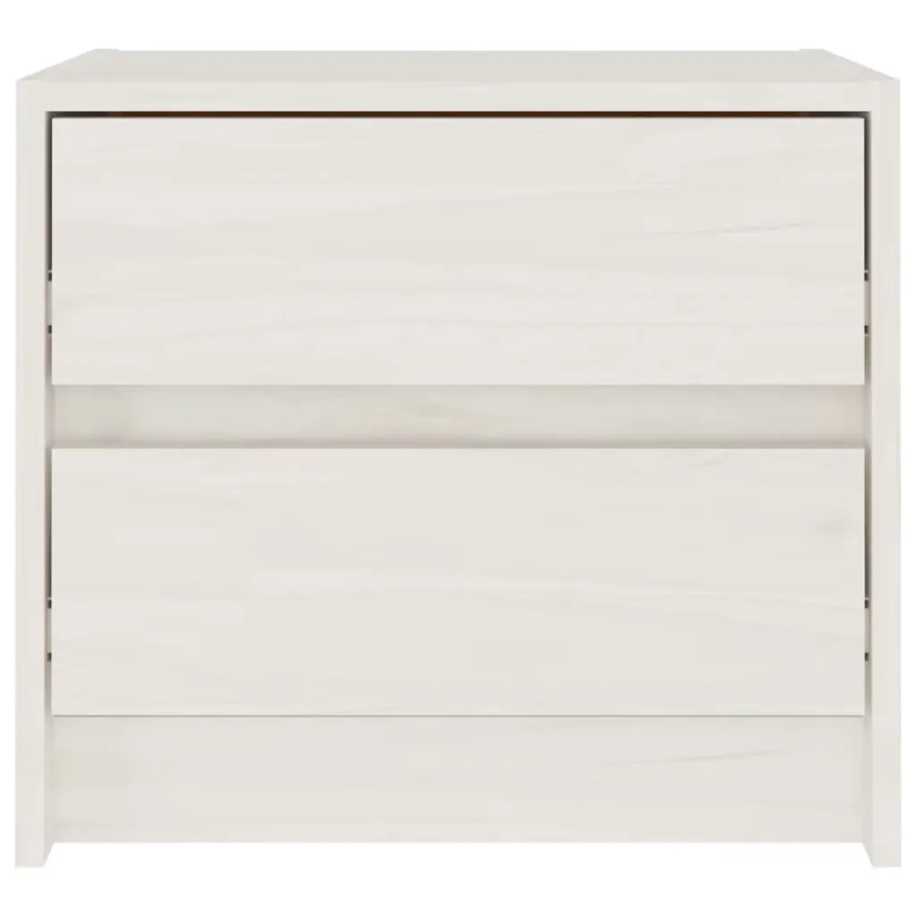 Bedside Cabinet White 40x30.5x35.5 cm Solid Pine Wood 808075