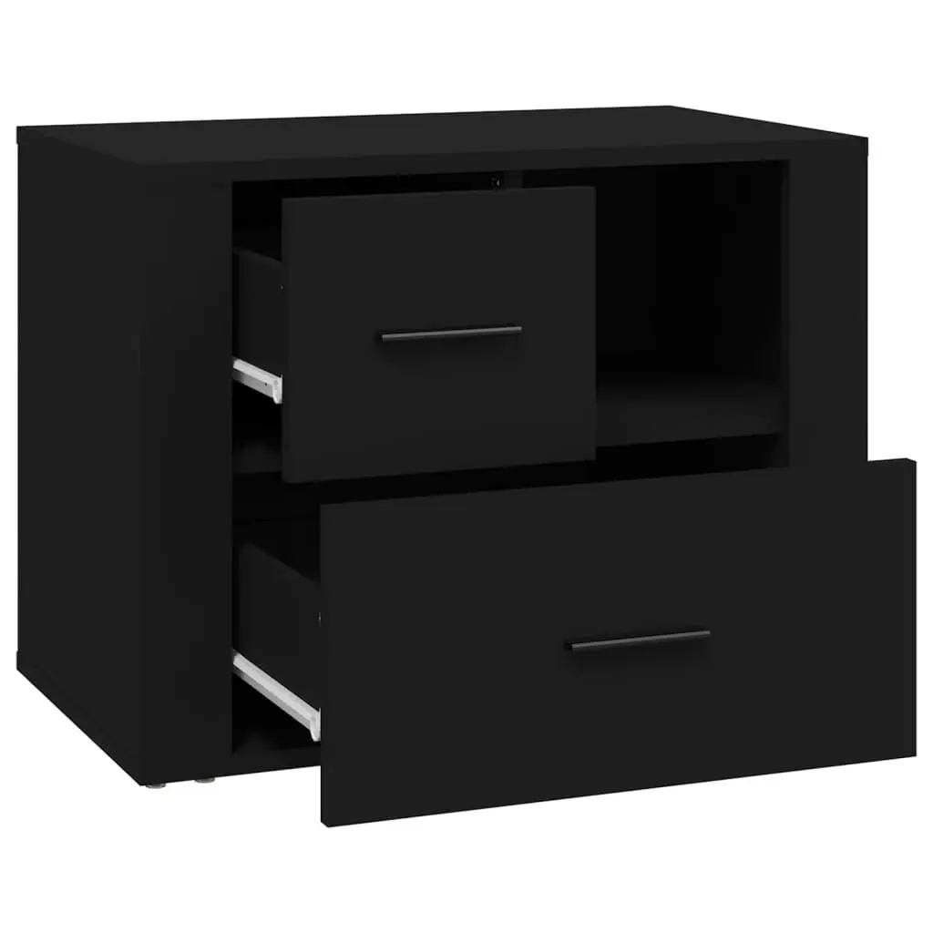 Bedside Cabinet Black 60x36x45 cm Engineered Wood 816737