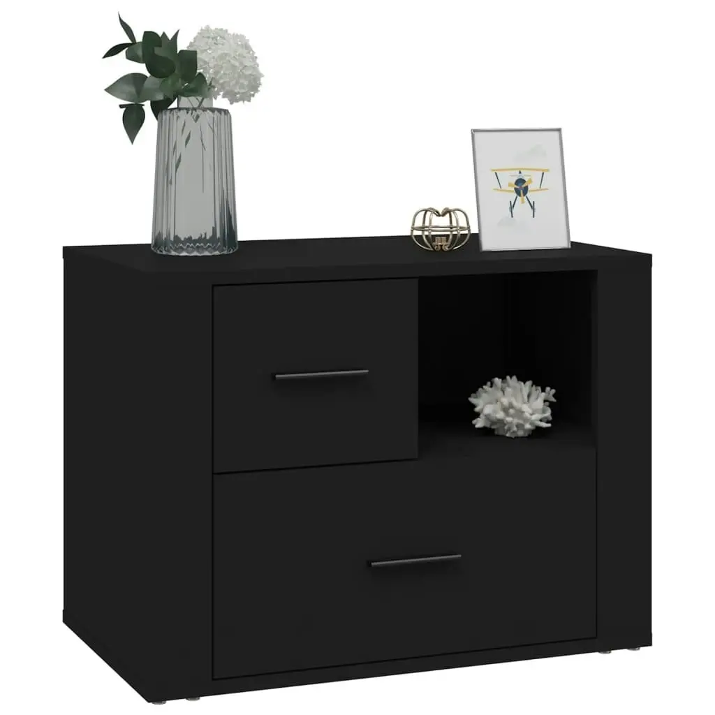 Bedside Cabinet Black 60x36x45 cm Engineered Wood 816737