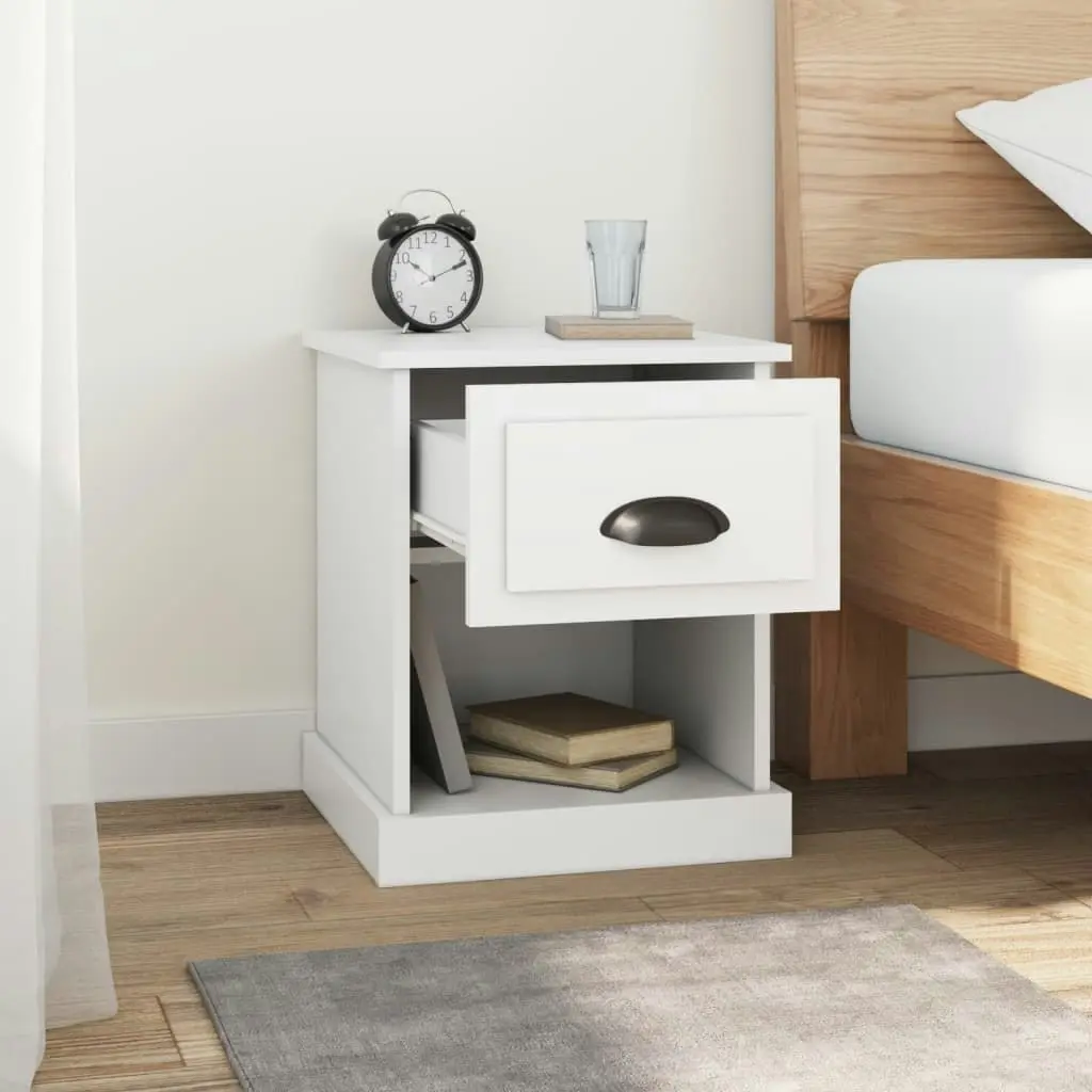 Bedside Cabinet White 39x39x47.5 cm Engineered Wood 816128