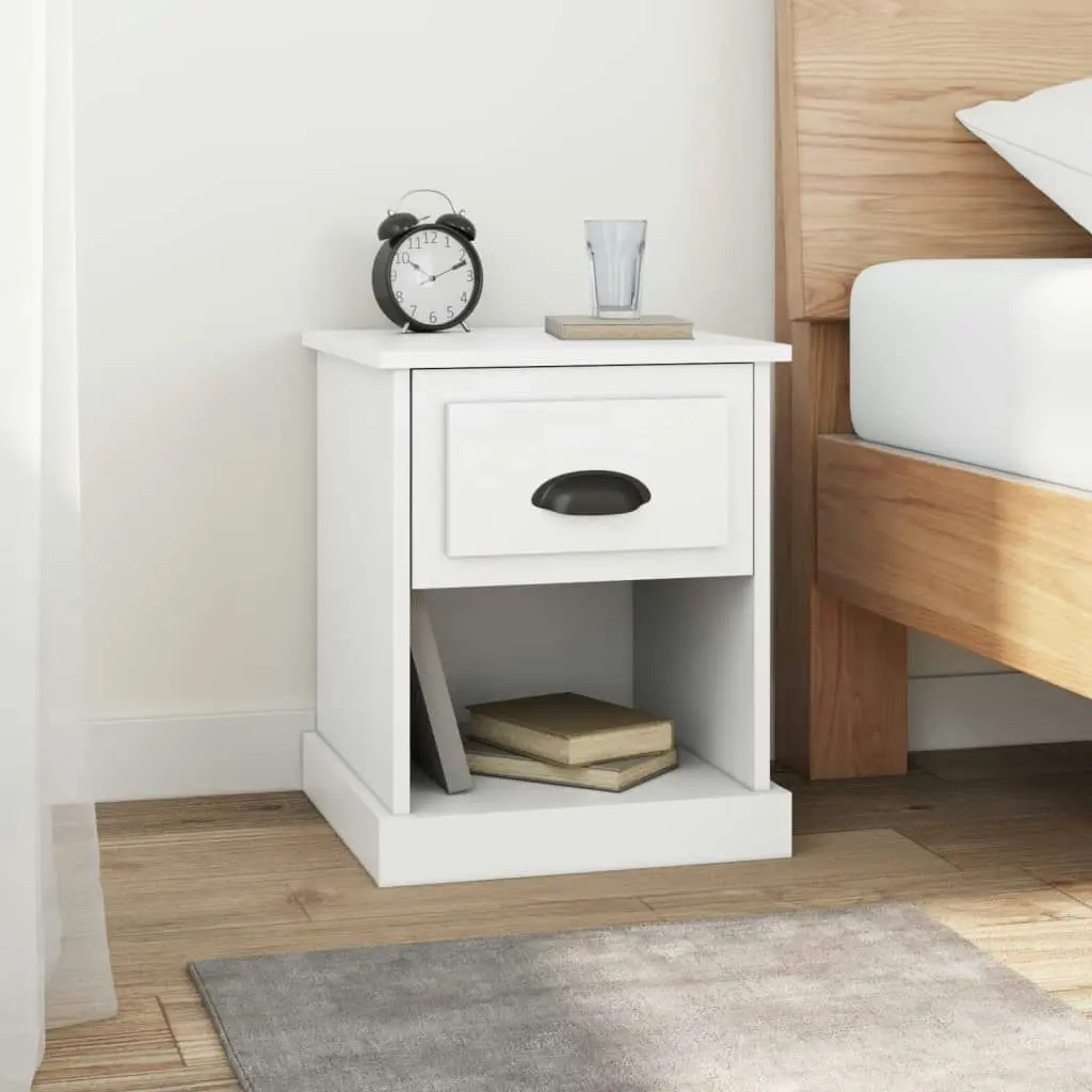 Bedside Cabinet White 39x39x47.5 cm Engineered Wood 816128