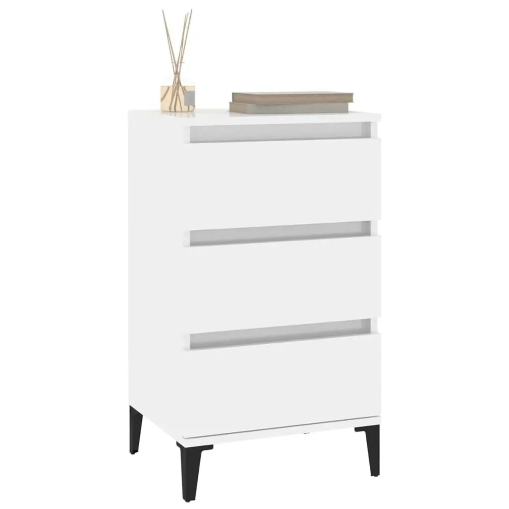 Bedside Cabinet High Gloss White 40x35x70 cm Engineered Wood 819670