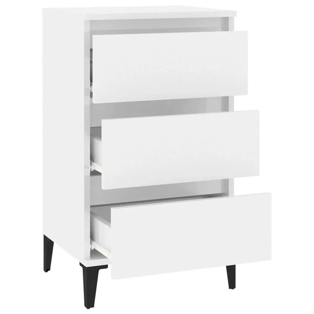 Bedside Cabinet High Gloss White 40x35x70 cm Engineered Wood 819670