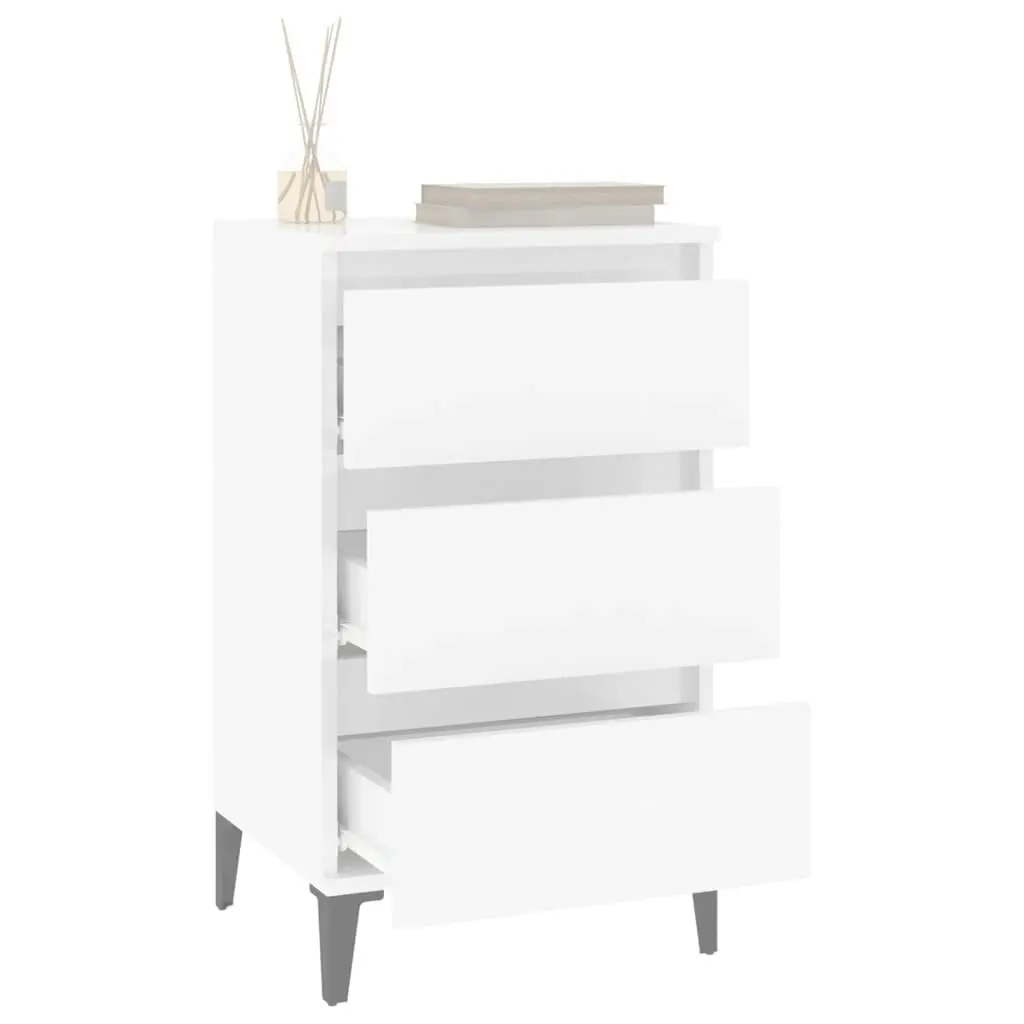 Bedside Cabinet High Gloss White 40x35x70 cm Engineered Wood 819670