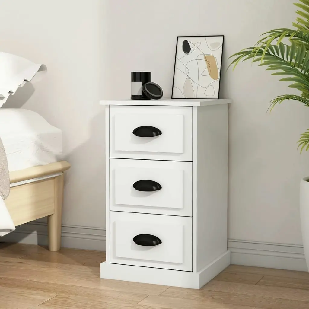 Bedside Cabinet White 39x39x67 cm Engineered Wood 816160