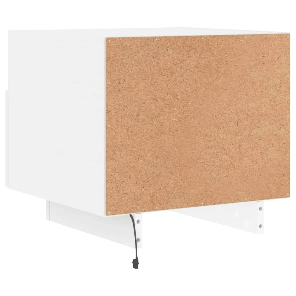 Bedside Cabinet with LED Lights White 40x39x37 cm 836798