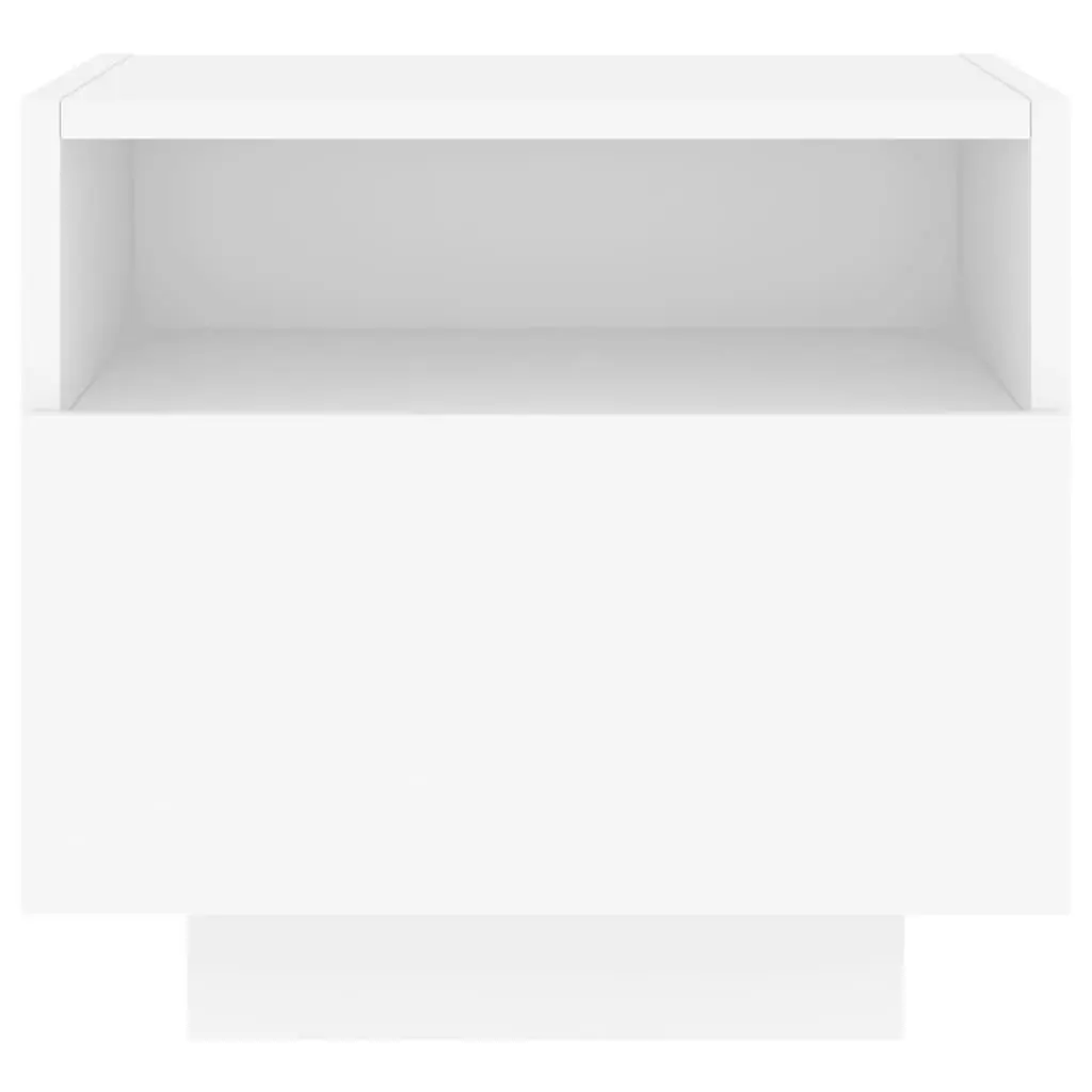 Bedside Cabinet with LED Lights White 40x39x37 cm 836798