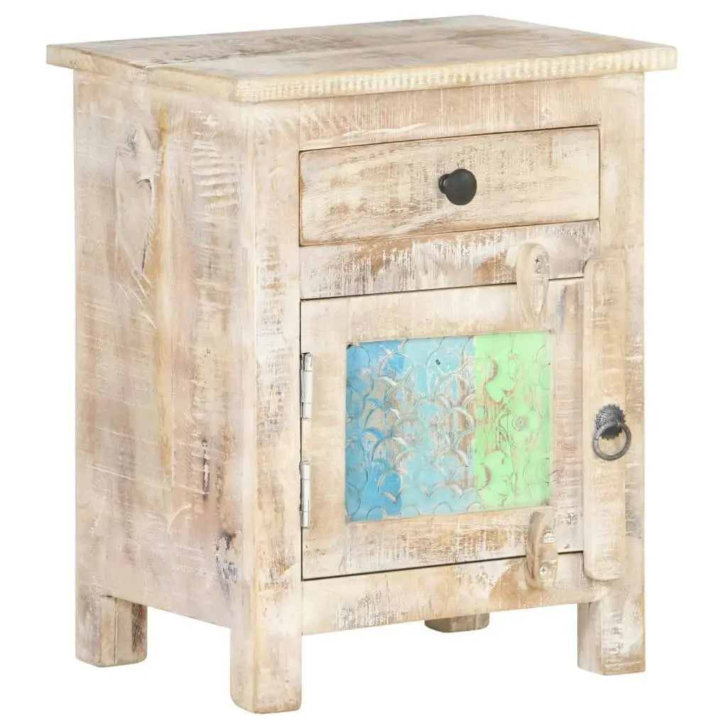 Bedside Cabinet 40x30x50 cm Rough Acacia Wood 320233