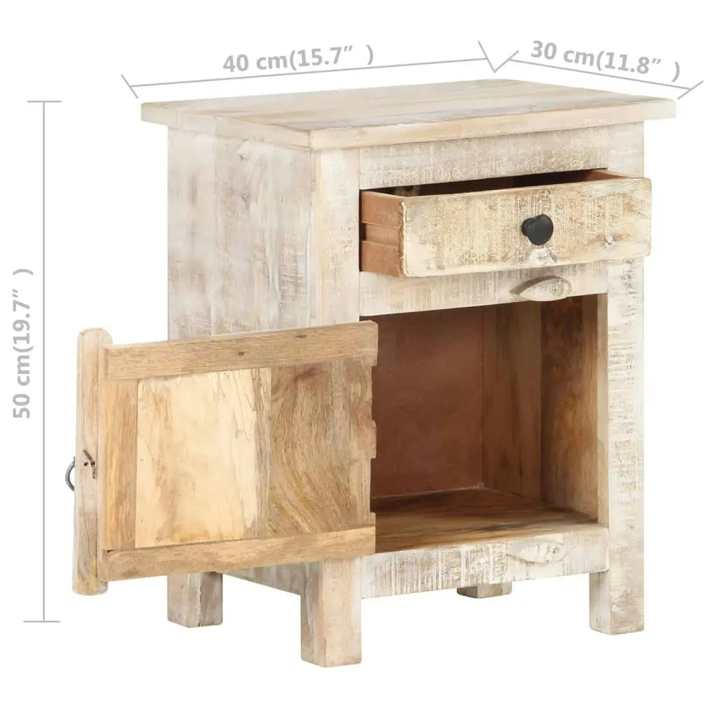 Bedside Cabinet 40x30x50 cm Rough Acacia Wood 320233