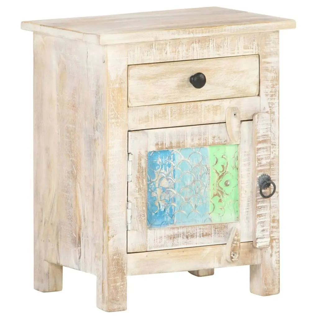 Bedside Cabinet 40x30x50 cm Rough Acacia Wood 320233