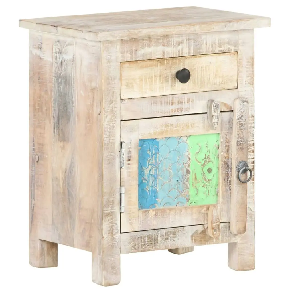 Bedside Cabinet 40x30x50 cm Rough Acacia Wood 320233