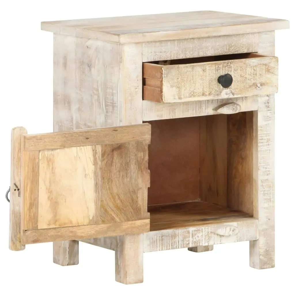 Bedside Cabinet 40x30x50 cm Rough Acacia Wood 320233