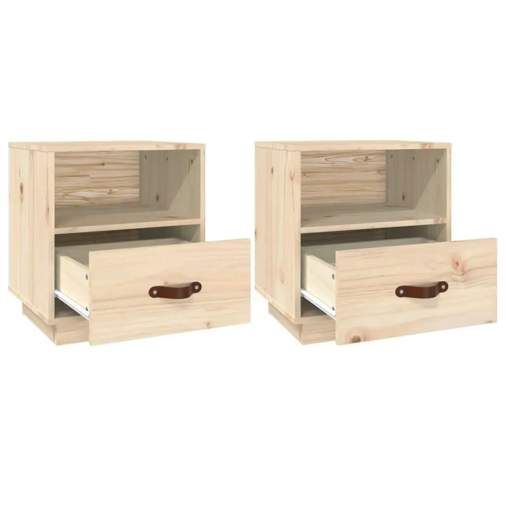 Bedside Cabinets 2 pcs 40x34x45 cm Solid Wood Pine 818296