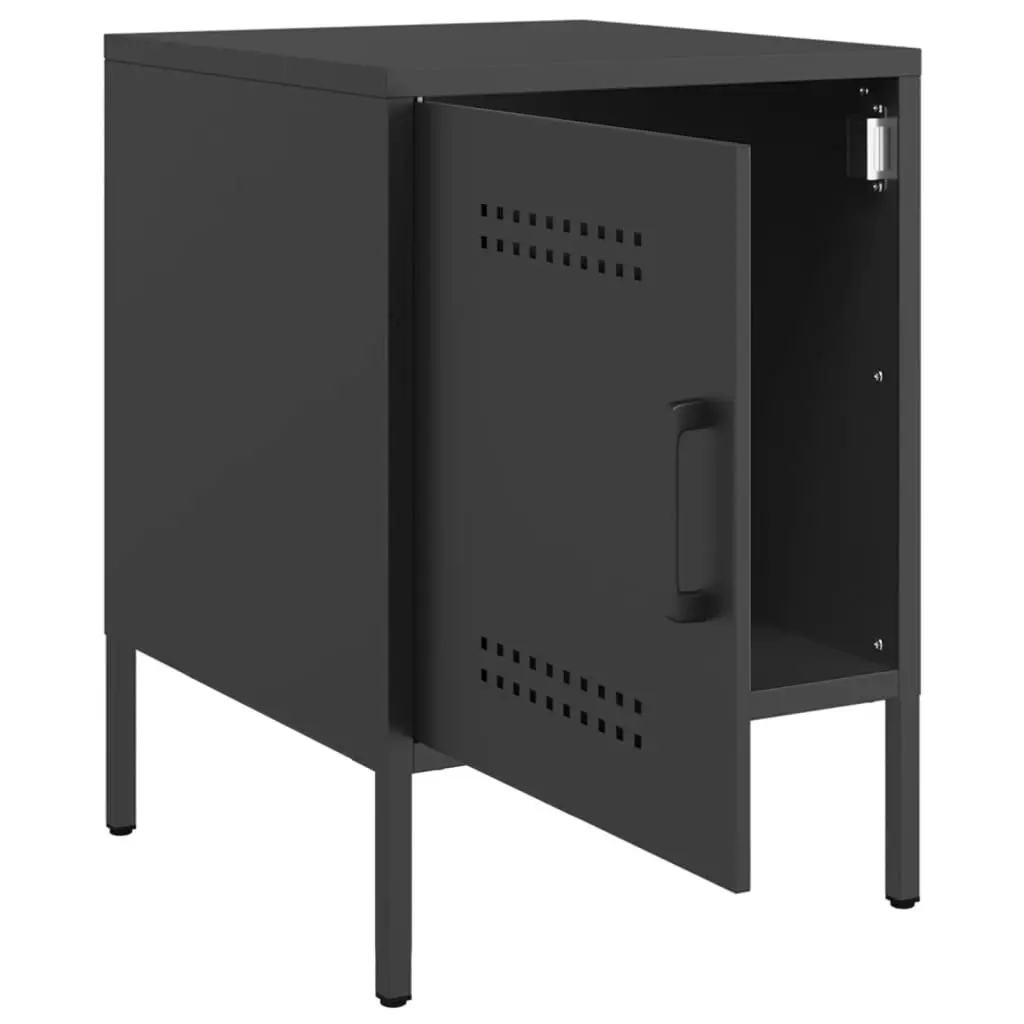 Bedside Cabinets 2 pcs Black 36x39x50.5 cm Steel 842911