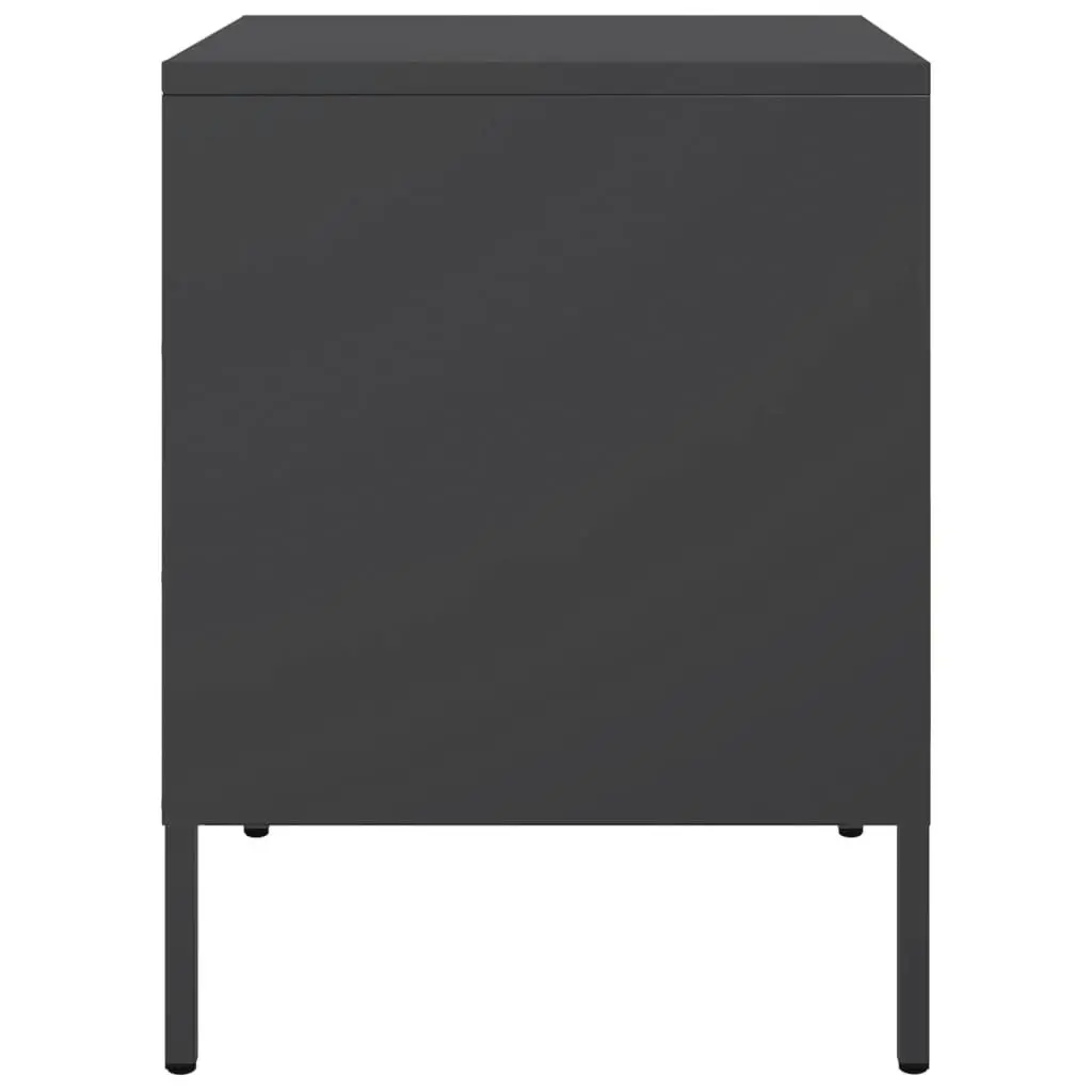 Bedside Cabinets 2 pcs Black 36x39x50.5 cm Steel 842911