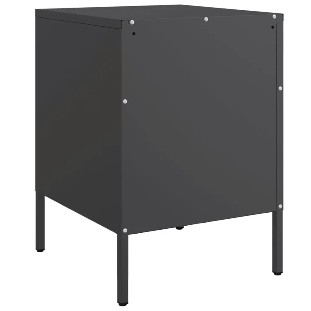 Bedside Cabinets 2 pcs Black 36x39x50.5 cm Steel 842911